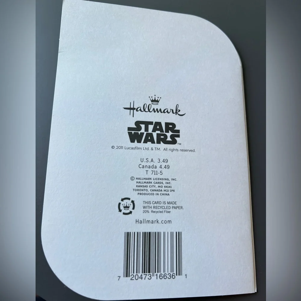 Star Wars Yoda Thank You Card